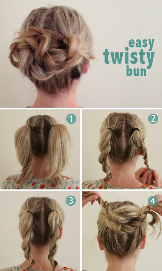 How to braid twisty bun.